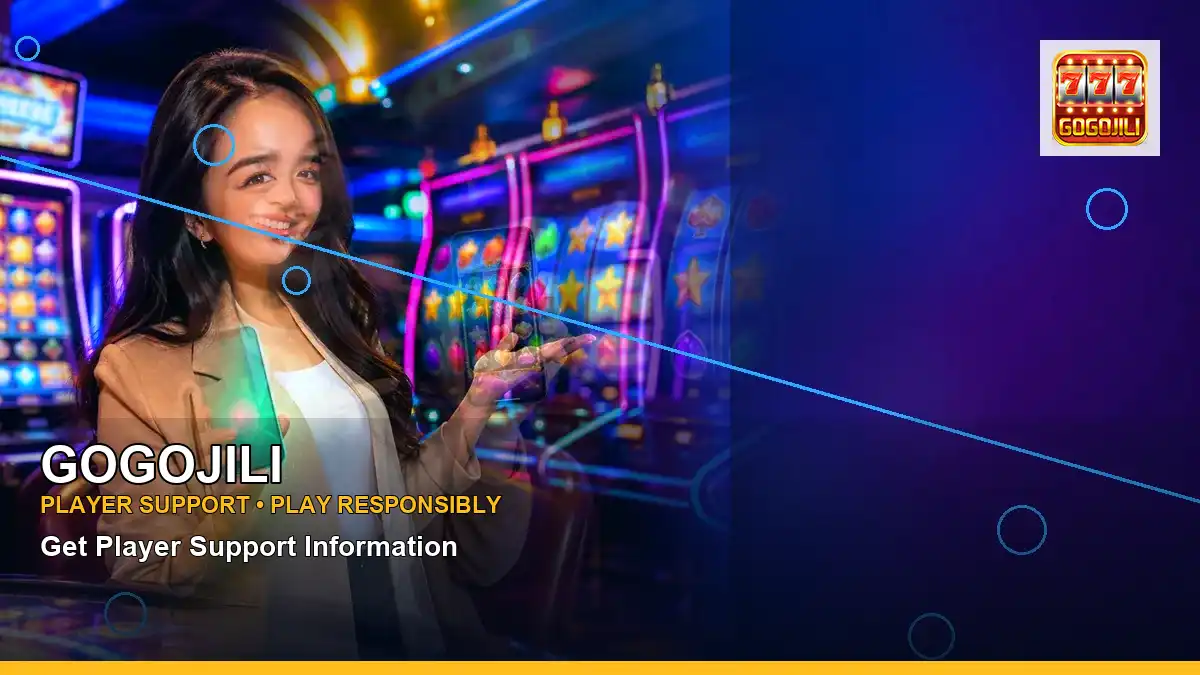 GOGOJILI mobile casino app featuring an adult Filipina casino host with a left-framed composition