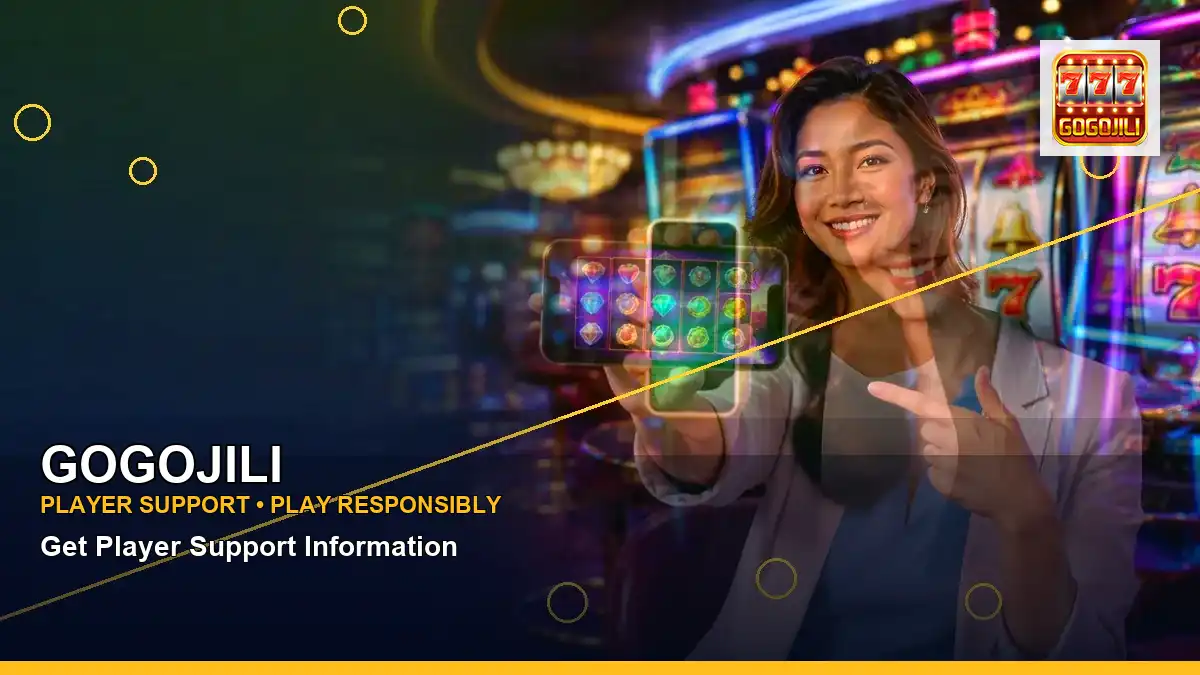 GOGOJILI lucky reels online slot games featuring an adult Filipina casino host with a wide-action composition